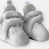 7 A.M. Enfant Baby Bootie Slippers - Plush - Pearl, 3-6M