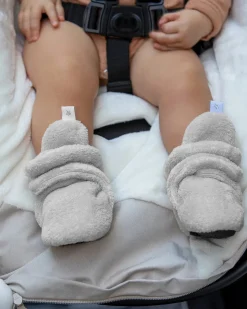 7 A.M. Enfant Baby Bootie Slippers - Plush - Pearl, 3-6M