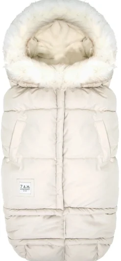 7 A.M. Enfant Blanket 212 Evolution Tundra Footmuff - Heather Beige / White Faux Fur