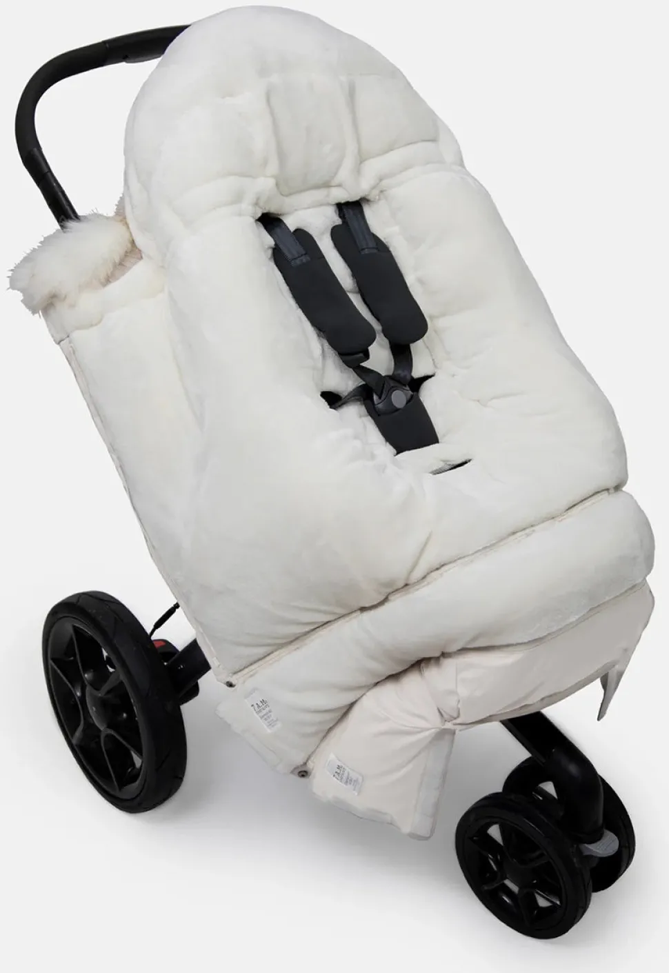 7 A.M. Enfant Blanket 212 Evolution Tundra Footmuff - Heather Beige / White Faux Fur