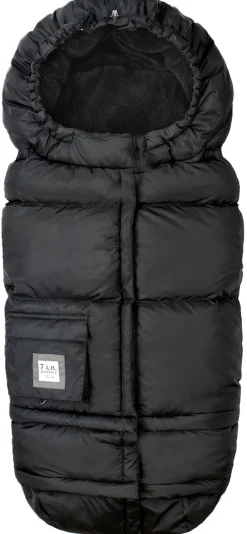 7 A.M. Enfant Blanket 212 Evolution Plush Footmuff - Black Plush