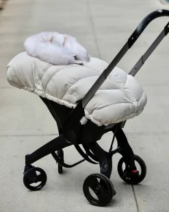 7 A.M. Enfant Car Seat Cocoon Tundra - Heather Beige / White Faux Fur