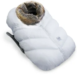7 A.M. Enfant Cocoon Car Seat Cover - White Faux Fur