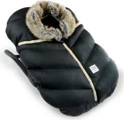 7 A.M. Enfant Cocoon Car Seat Cover - Black Faux Fur