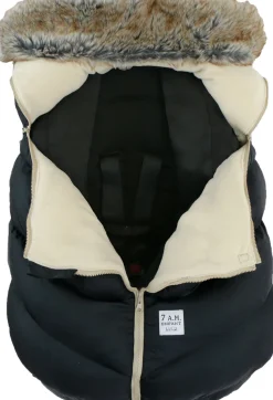 7 A.M. Enfant Cocoon Car Seat Cover - Black Faux Fur