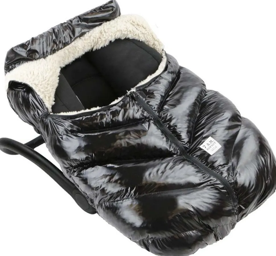 7 A.M. Enfant Cocoon Car Seat Cover - Black Polar