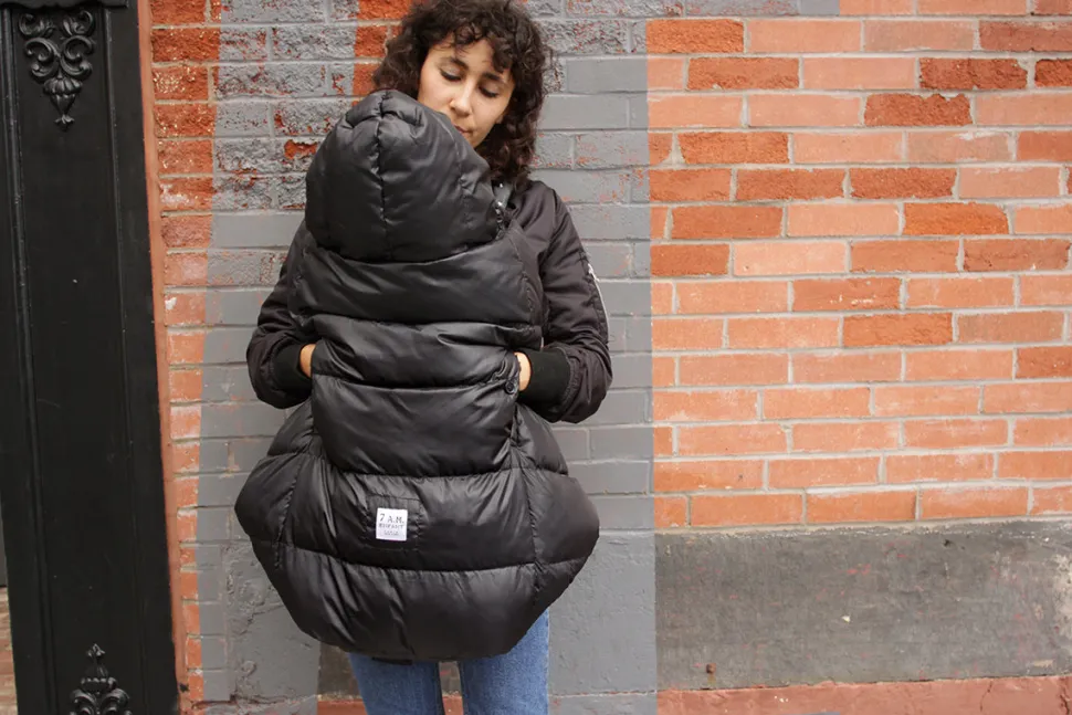 7 A.M. Enfant K Poncho Carrier Cover Heavyweight - Black (0-3T)