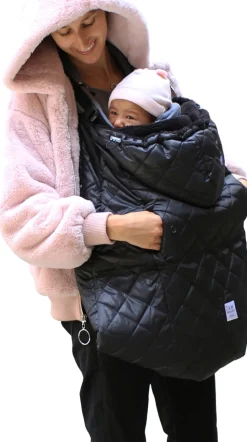 7 A.M. Enfant K-Poncho Baby Carrier Cover - Black Plush