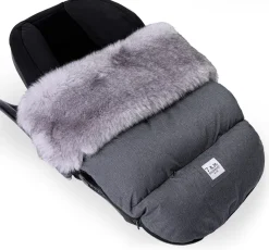 7 A.M. Enfant Plushpod Footmuff - Tundra - Heather Grey Dark - Arctic Faux Fur (0-18m)