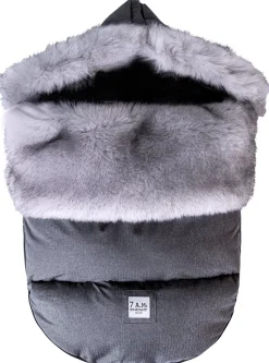 7 A.M. Enfant Plushpod Footmuff - Tundra - Heather Grey Dark - Arctic Faux Fur (18m-3T)