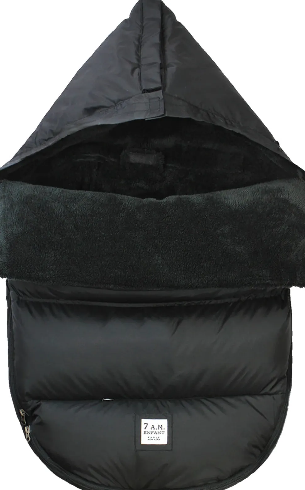 7 A.M. Enfant POD Footmuff, Small/Medium (0-18M) - Black Plush