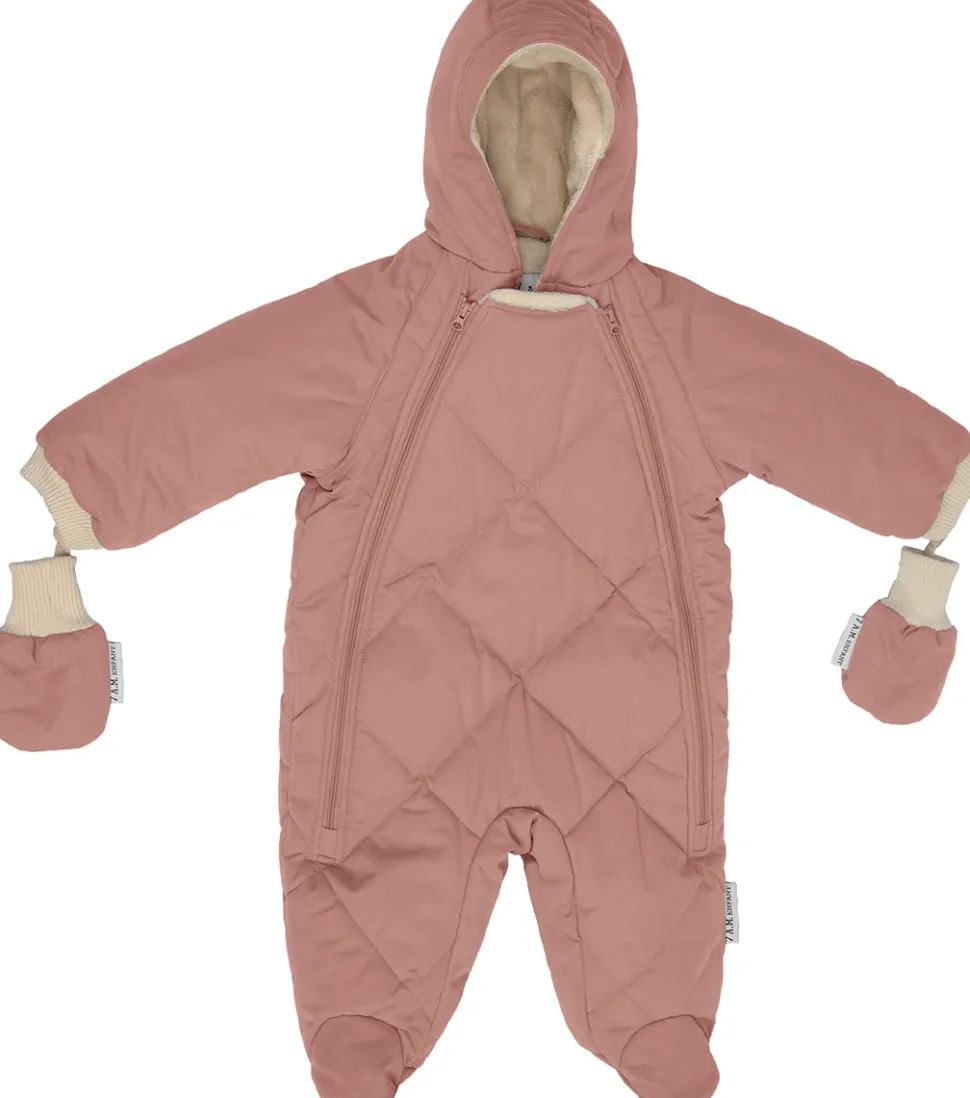 7 A.M. Enfant Snowsuit Bebe - Benji - Rose Dawn Quilted (6-12m)