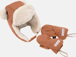 7 A.M. Enfant The Cub Mitten & Hat Set - Benji - Spice (12-18M)