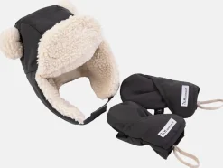 7 A.M. Enfant The Cub Mitten & Hat Set - Benji - Smokey (12-18M)
