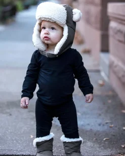 7 A.M. Enfant The Cub Mitten & Hat Set - Benji - Smokey (12-18M)