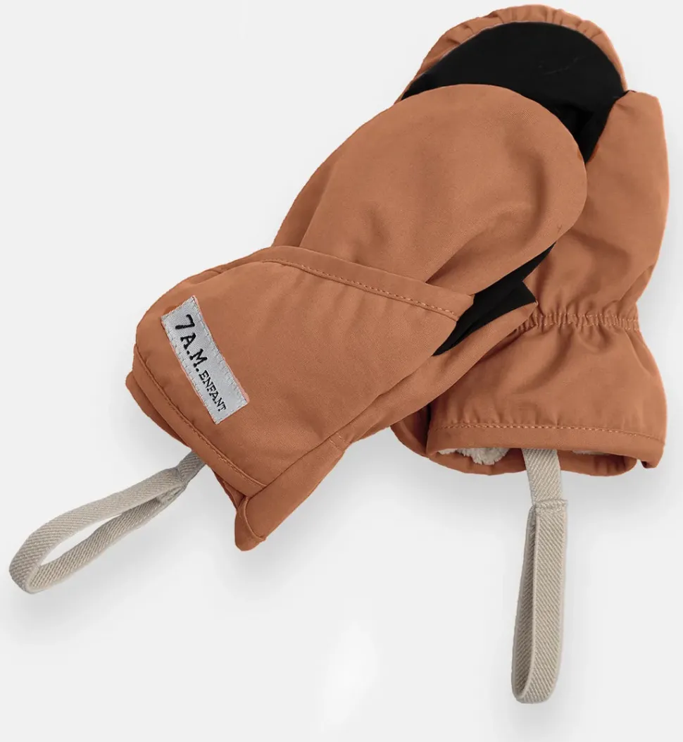 7 A.M. Enfant The Cub Mitten & Hat Set - Benji - Spice (6-12M)