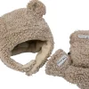 7 A.M. Enfant The Cub Mitten & Hat Set - Teddy - Oatmeal Teddy (0-6m)
