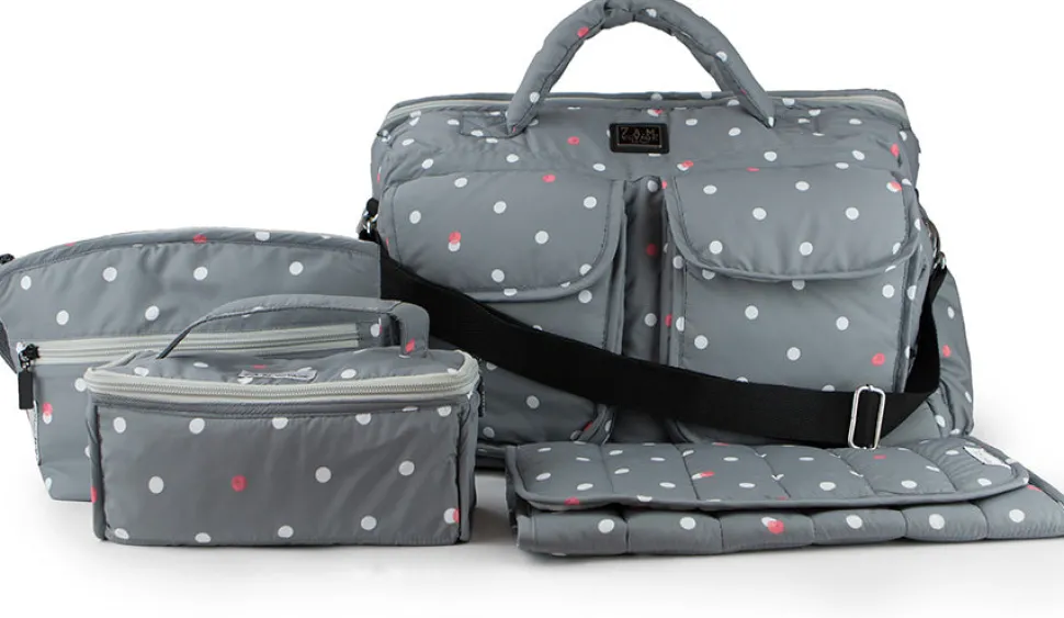 7 A.M. Enfant Voyage Bag, Small - Grey Dots