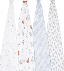 Aden + Anais Classic Swaddle Wraps, 4 Pack - Naturally