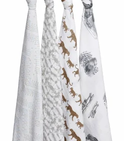 Aden + Anais Classic Swaddle Wraps, 4 Pack - Hear Me Roar