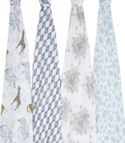Aden + Anais Classic Swaddle Wraps, 4 Pack - Jungle