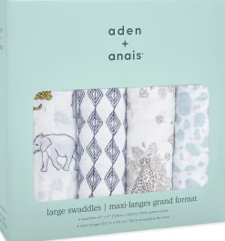 Aden + Anais Classic Swaddle Wraps, 4 Pack - Jungle