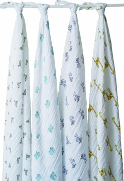 Aden + Anais Classic Swaddle Wraps, 4 Pack - Jungle Jam