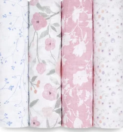 Aden + Anais Classic Swaddle Wraps, 4 Pack - Ma Fleur