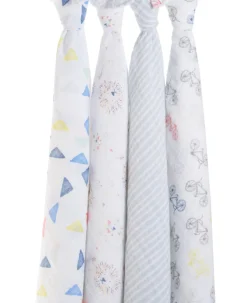 Aden + Anais Classic Swaddle Wraps, 4 Pack - Leader of the Pack