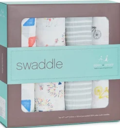 Aden + Anais Classic Swaddle Wraps, 4 Pack - Leader of the Pack