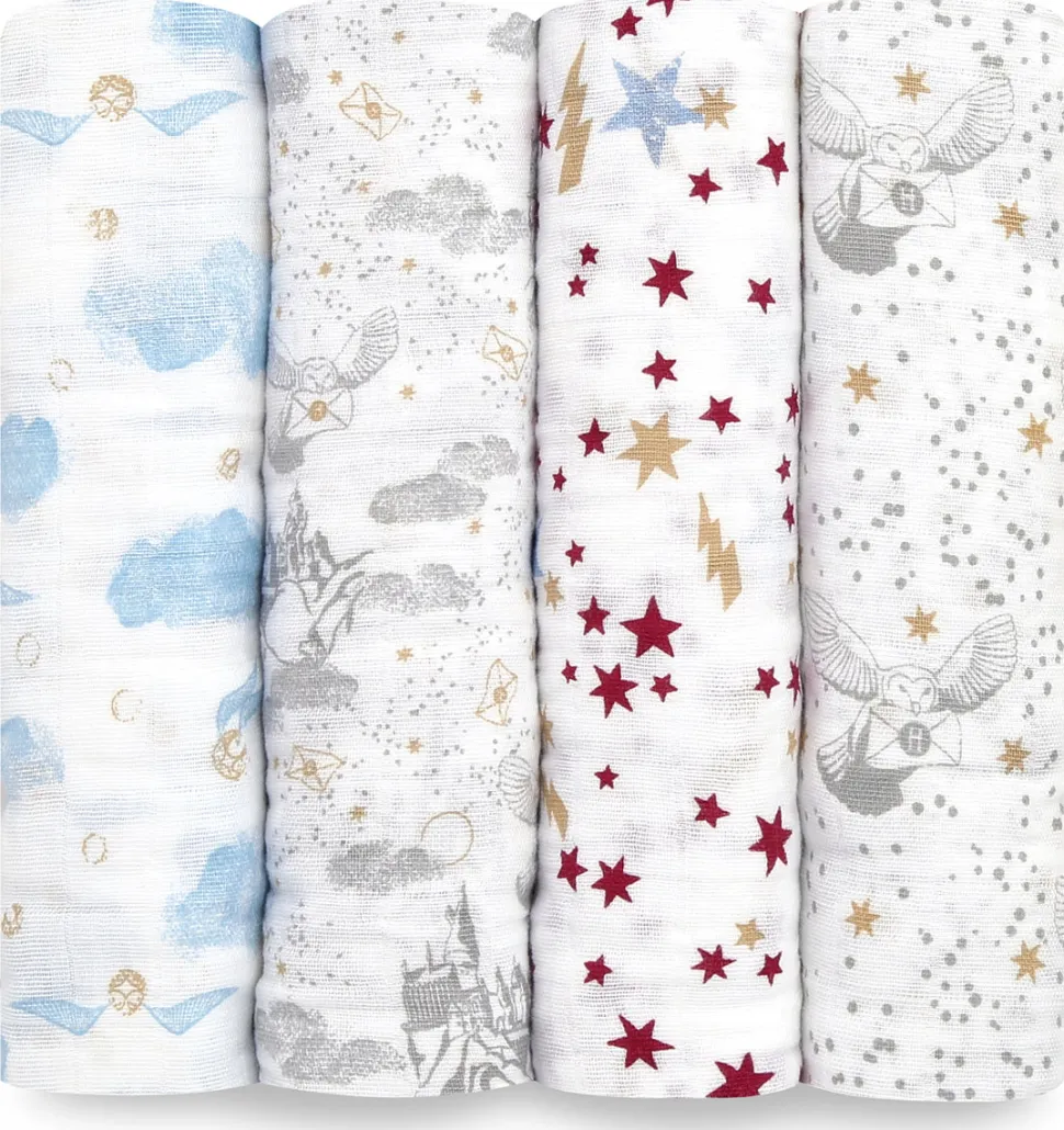 Aden + Anais Classic Swaddle Wraps, 4 Pack - Harry Potter Iconic