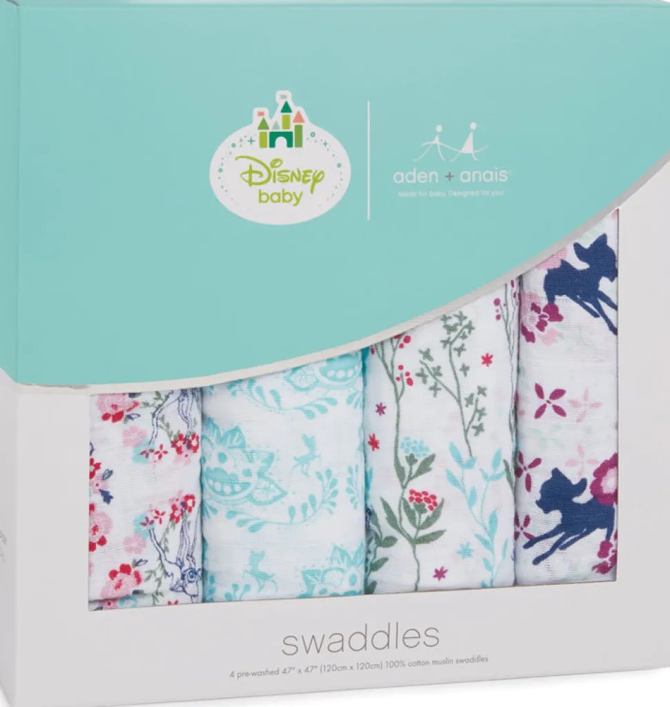 Aden + Anais Disney Baby Classic Swaddle Wrap, 4 Pack - Bambi