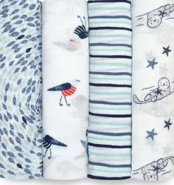 Aden + Anais Essentials Swaddle Wraps, 4 pack - Seashore