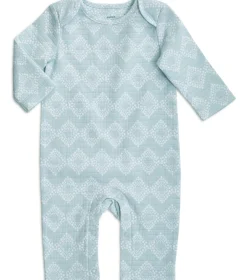 Aden + Anais Long Sleeve Coverall - Ziggy Geo, Blue (0-3 Months)