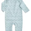 Aden + Anais Long Sleeve Coverall - Ziggy Geo, Blue (6-9 Months)