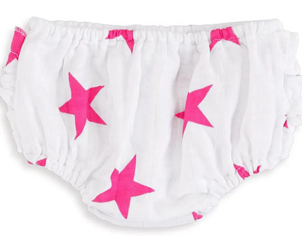 Aden + Anais Ruffle Bloomer - Shocking Pink Star (9-12 Months)