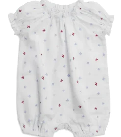 Aden + Anais Short Sleeve Gathered Romper - Butterfly (6-9 Months)