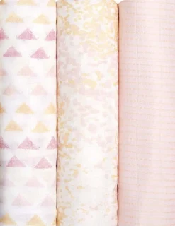 Aden + Anais Silky Soft Swaddles - 3-Pack - Metallic Primrose Birch