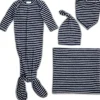 Aden + Anais Snuggle Knit Newborn Gift Set - Navy Stripe