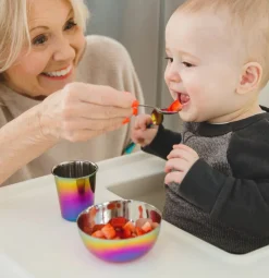 Ahimsa Stainless Steel Starting Solids Infant Set - Rainbow