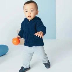 Angel Dear Chenille Hoodie, 0-6 Months - Navy