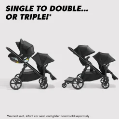 Baby Jogger City Select 2 Single-to-Double Stroller - Eco Collection - Frosted Ivory