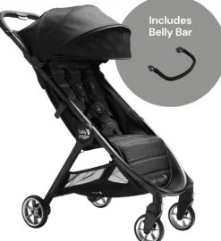 Baby Jogger City Tour 2 Ultra-Compact Travel Stroller + Belly Bar Bundle - Jet