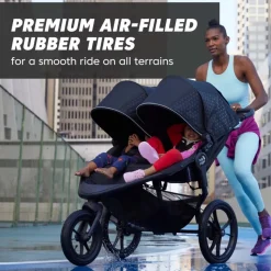 Baby Jogger Summit X3 Double Jogging Stroller - Midnight Black