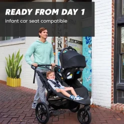 Baby Jogger Summit X3 Double Jogging Stroller - Midnight Black