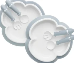 BabyBjorn Baby Plate, Spoon and Fork, 2 sets - Powder Blue