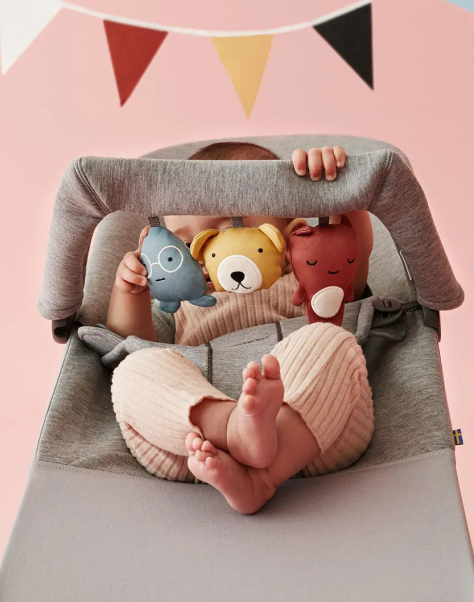 BabyBjorn Bouncer + Toy Bundle - Bliss (3D Jersey) Light Grey