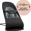 BabyBjorn Bouncer + Toy Bundle - Balance Soft (Cotton) Black / Dark Gray