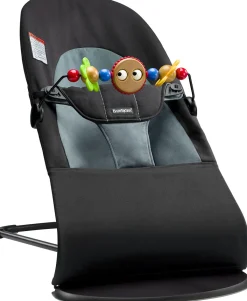 BabyBjorn Bouncer + Toy Bundle - Balance Soft (Cotton) Black / Dark Gray