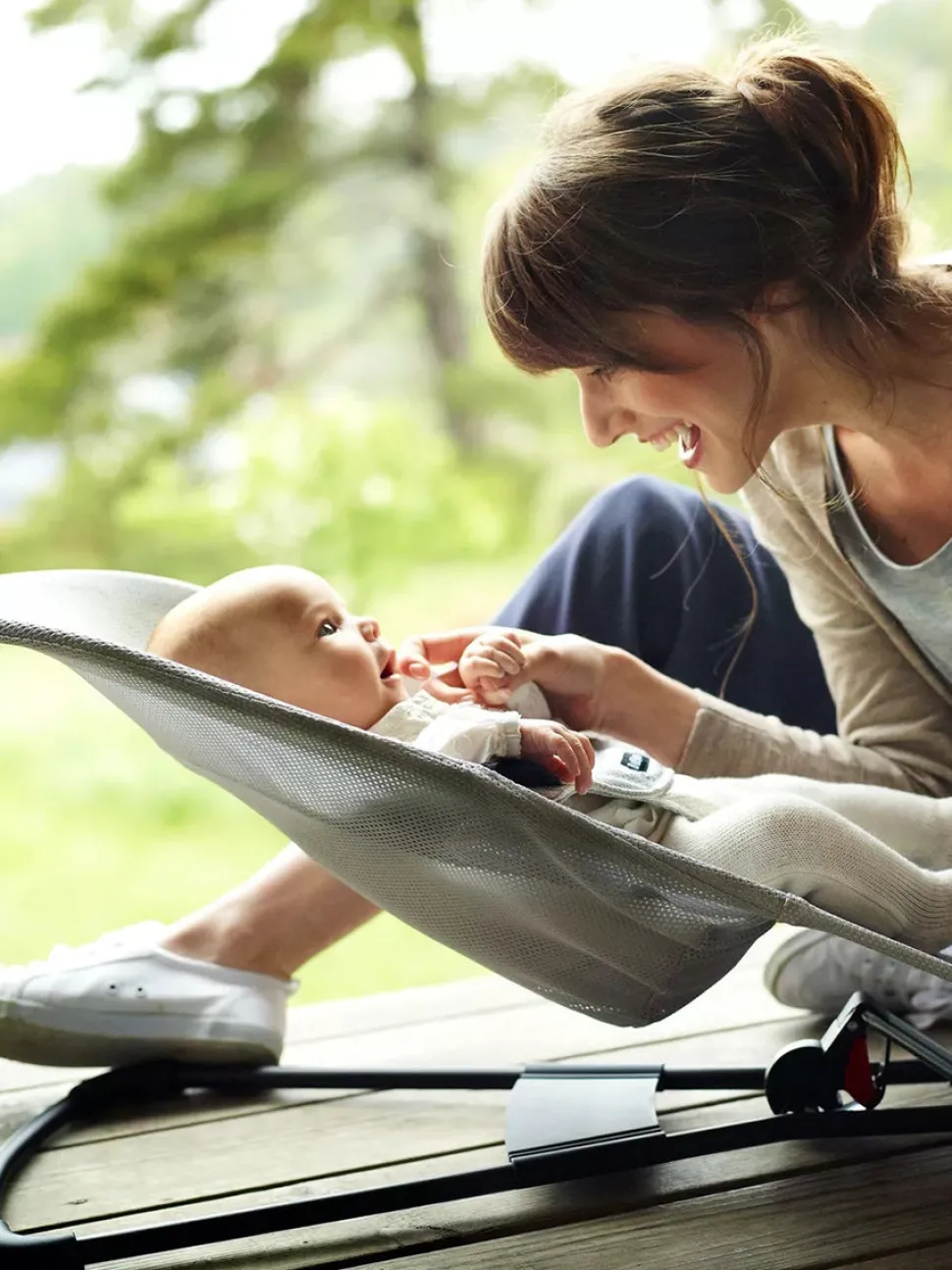 BabyBjorn Bouncer Balance Soft, Mesh - Silver / White / Black Frame